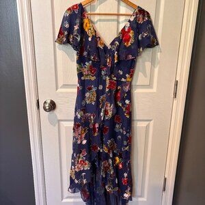 Alice + Olivia High Low Floral Midi Dress